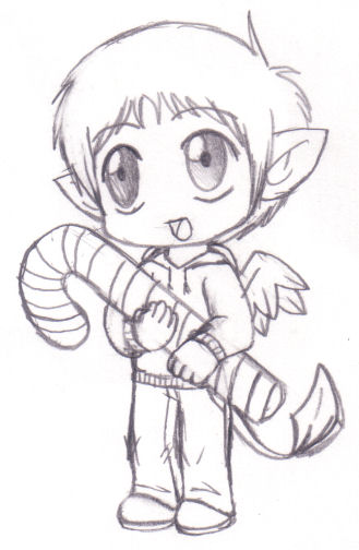 329x504 Chip Candy Cane Sketch By Purplelemon - Candy Cane Sketch