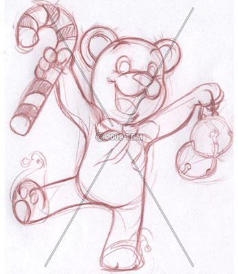 347x400 Christmas Candy Cane - Candy Cane Sketch