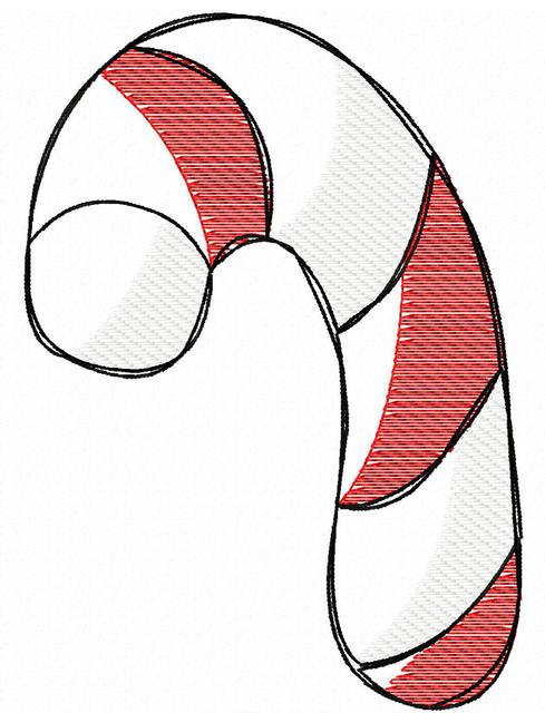 489x640 Candy Cane Sketch Design Jazzy Zebra Designs - Candy Cane Sketch