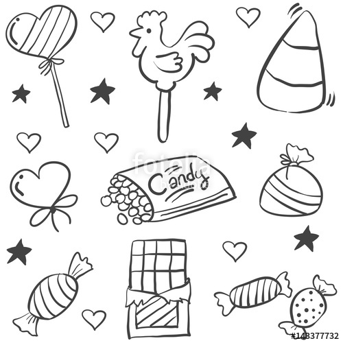 500x500 Doodle Of Sketch Candy Sweet Stock Image And Royalty Free Vector - Candy Sketch