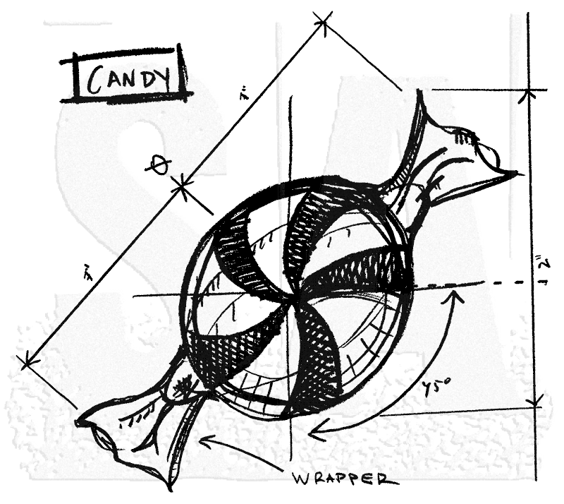800x714 Tim Holtz Wood Mounted Stamp - Candy Sketch