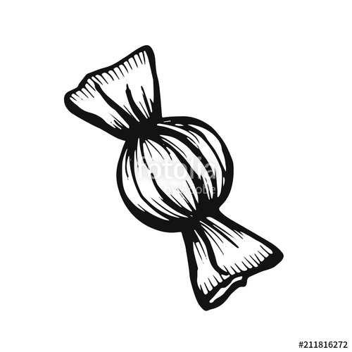 500x500 Candy Sketch Vector Isolated Silhouette Stock Image And Royalty - Candy Sketch