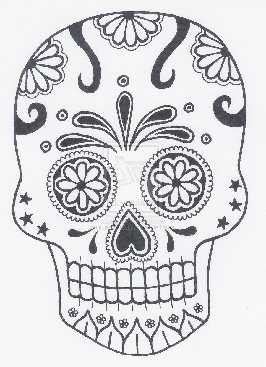 900x1241 Collection Of Sugar Skull Easy Drawing Ideas High Quality - Candy Skull Sketch