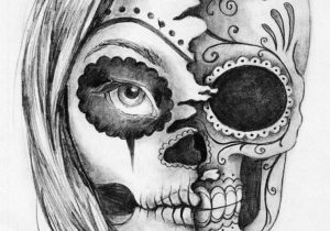 300x210 Sketches Of Sugar Skulls Sugar Skull Sketchjackiehj - Candy Skull Sketch