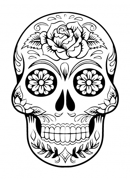 447x615 Sugar Skull Tattoo Free Stock Photo - Candy Skull Sketch
