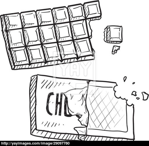 512x502 Chocolate Candy Bar Vector Sketch Vector - Candy Wrapper Sketch