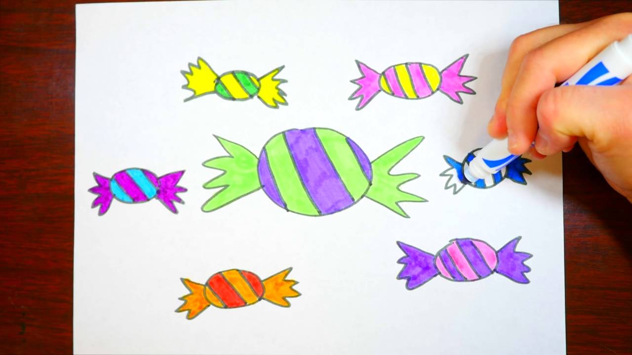 1280x720 Cute Candy Wrapper Drawing Kids Candy Drawing - Candy Wrapper Sketch