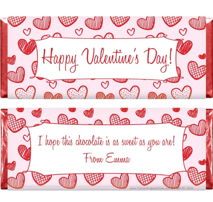 700x665 Sketch Hearts Valentines Day Candy Bar Wrapper - Candy Wrapper Sketch