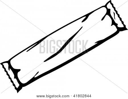 450x350 Candy Bar Clipart Black And White - Candy Wrapper Sketch