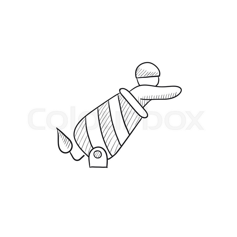 800x800 Circus Man In Cannon Vector Sketch Icon Isolated On Background - Cannon Sketch
