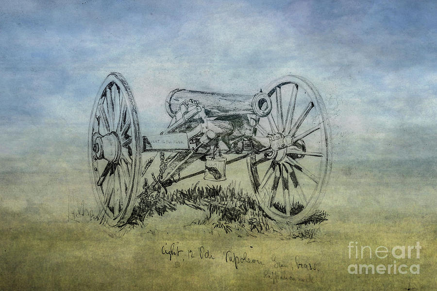900x600 Civil War Cannon Sketch Digital Art By Randy Steele - Cannon Sketch