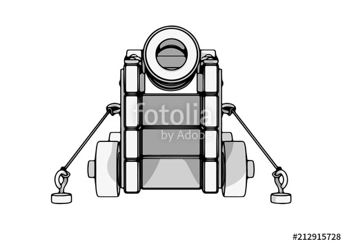 500x354 Sketch Of An Old Cannon Vector Stock Image And Royalty Free - Cannon Sketch