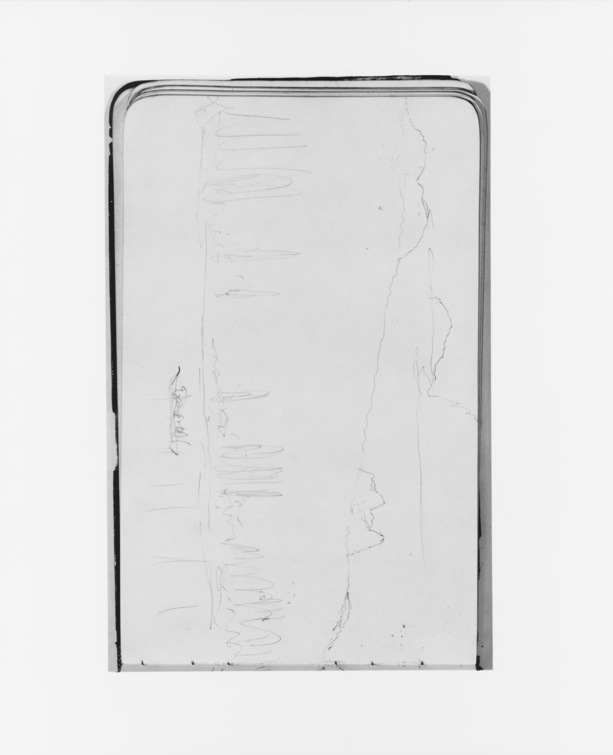 1964x2418 Filesketch Of Mountains, Lake, And Canoe (From Sketchbook) Met - Canoe Sketch