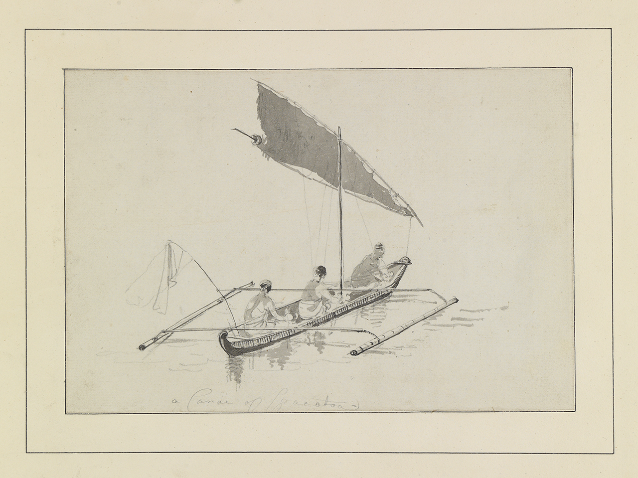 1280x959 A Canoe Of Cracatoa - Canoe Sketch