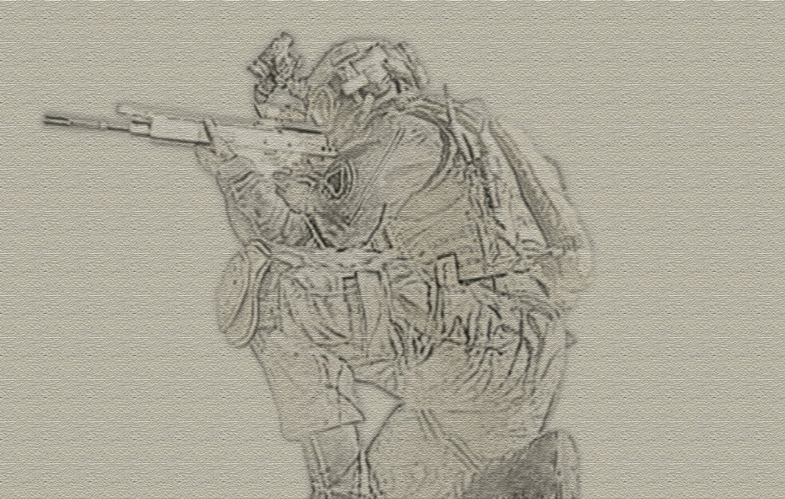 1121x712 Crouching Soldier - Canvas Sketch