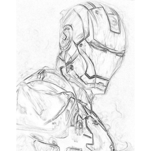 500x500 Ironman 2 Sketch For Canvas Painting - Canvas Sketch
