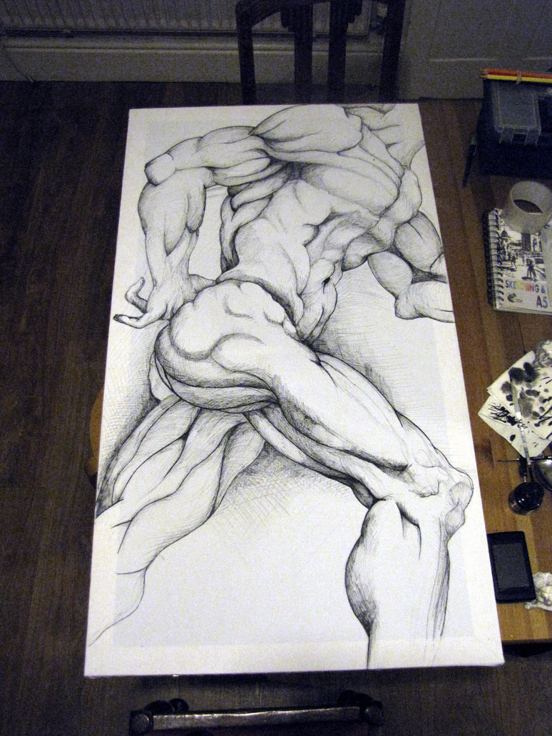 774x1032 Michelangelo Sketch On Canvas By Thefranology - Canvas Sketch