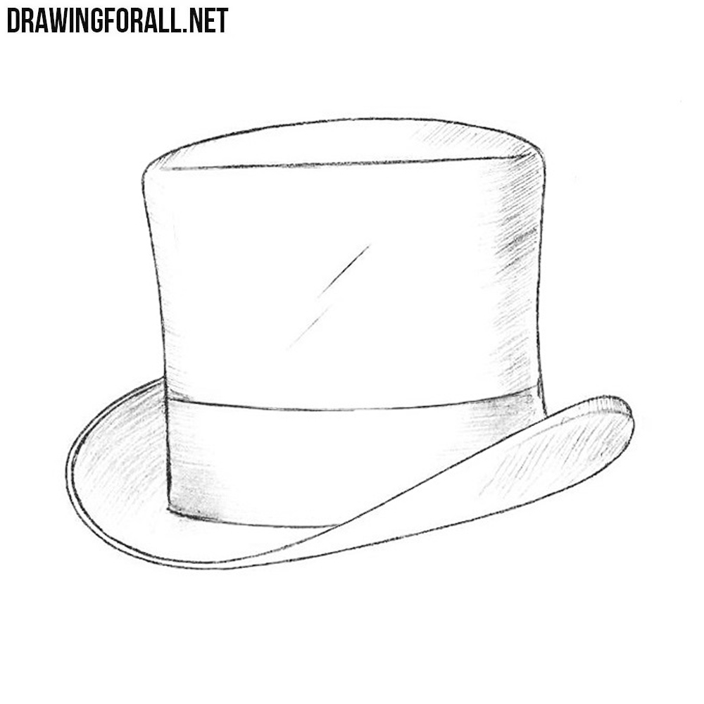 1000x1000 Drawn Top Hat Sketch - Cap Sketch