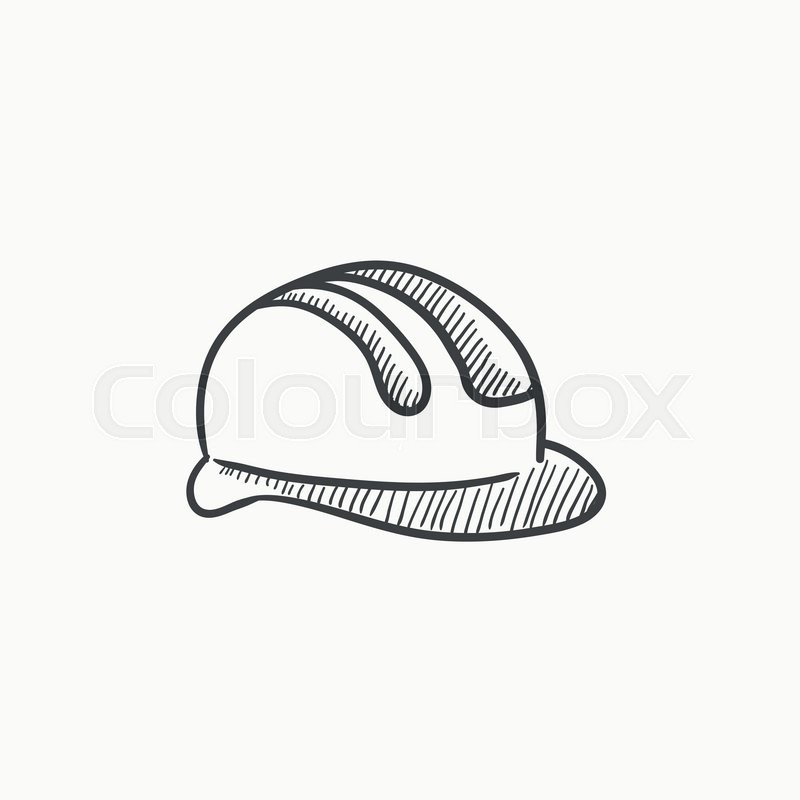 800x800 Hard Hat Vector Sketch Icon Isolated On Background. Hand Drawn - Cap Sketch