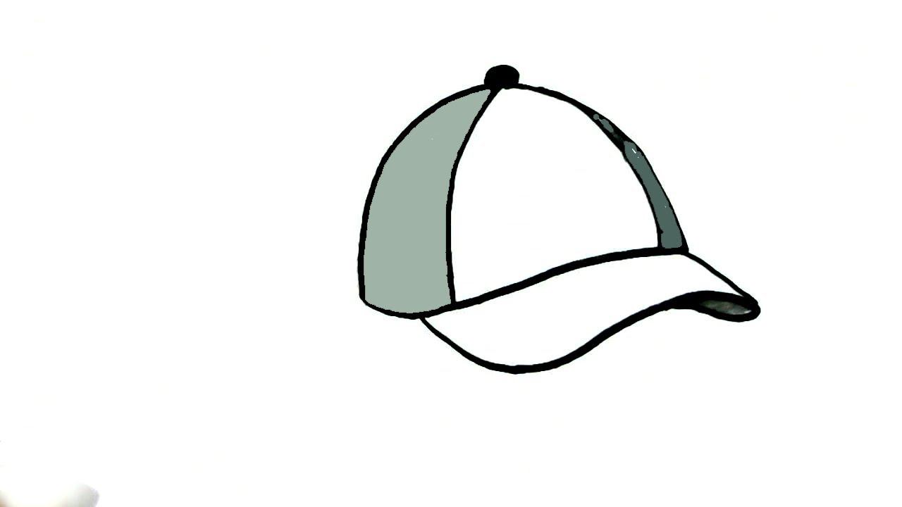 1280x720 How To Draw A Cap In Easy Steps For Children. Beginners - Cap Sketch