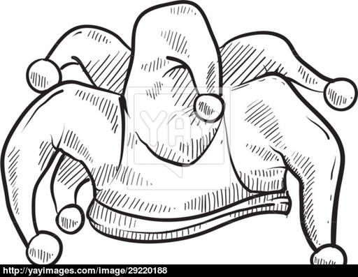 512x397 Jester Cap Sketch Vector - Cap Sketch