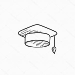 300x300 Stock Illustration Graduation Cap Sketch Icon Arenawp - Cap Sketch