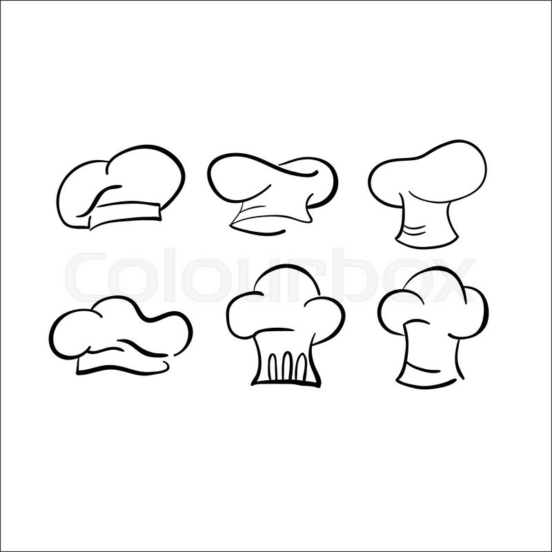 800x800 Chef Hat Sketch Vector Drawing Cap White Illustration Stock - Cap Sketch