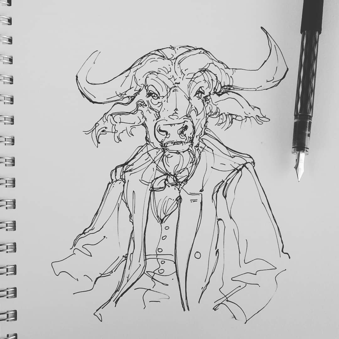 1080x1080 Capebuffalo - Cape Buffalo Sketch