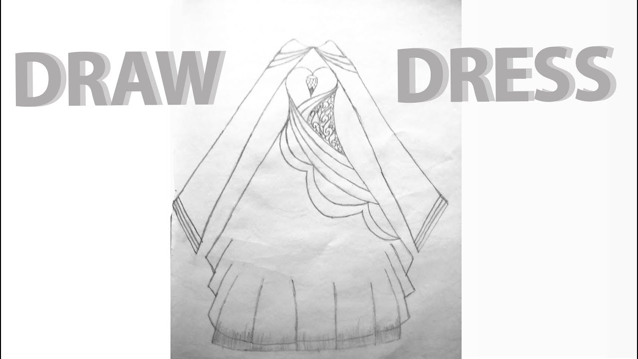 1280x720 How To Draw Cape Gown Dress 2018 Sketch Art, Pencil Drawing - Cape Sketch