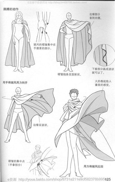 383x604 Uroki Risovaniia Art Refs Ruffleswrinkles - Cape Sketch