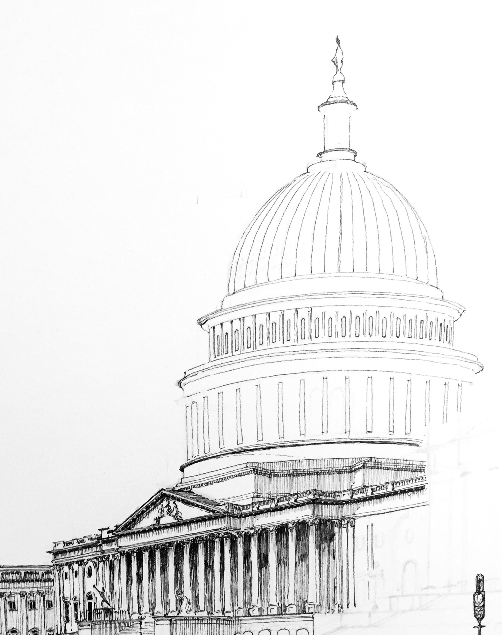 1655x2093 Us Capitol Building Jesse Spencer Smith - Capitol Building Sketch
