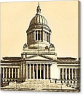 163x186 Washingtons State Capitol Building Sketch In Sepia Wood Print By - Capitol Building Sketch