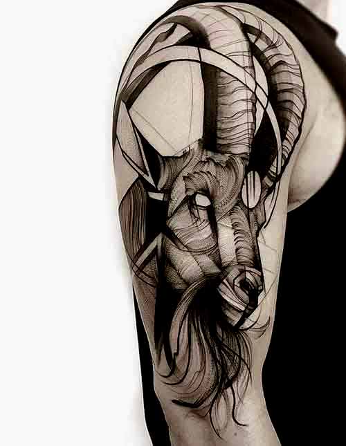 500x645 38 Best Capricorn Tattoos Designs And Ideas With Meanings - Capricorn Sketch