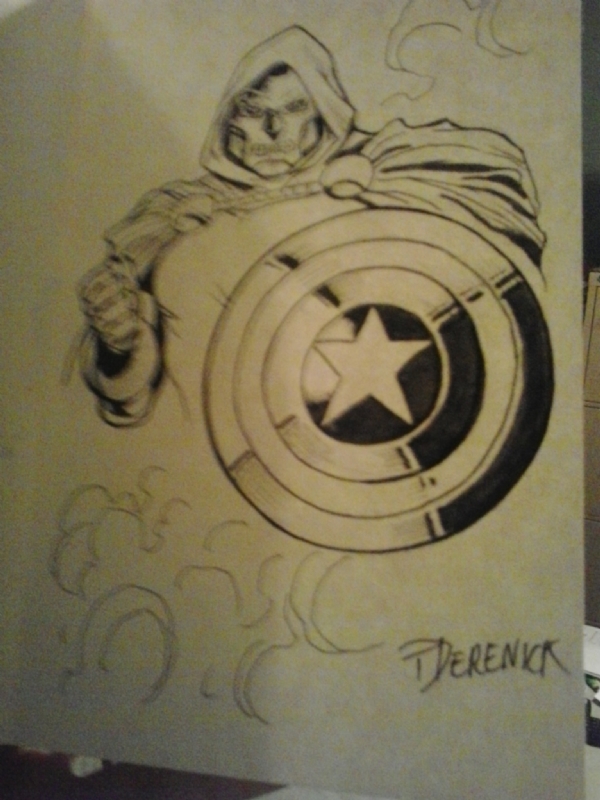 600x800 Tom Derenick Sketchbook - Captain America Shield Sketch