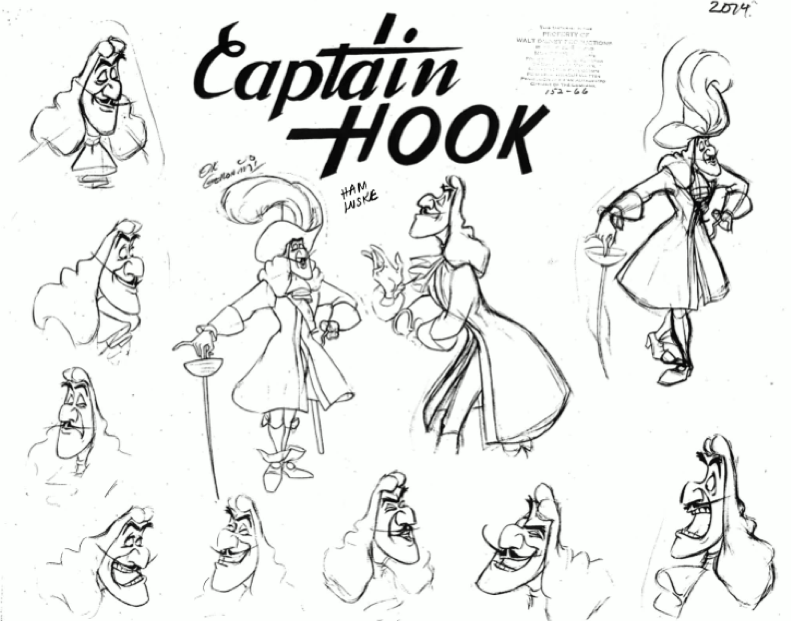 791x621 Disney On In 2018 Sleeeeeeve Disney, Disney - Captain Hook Sketch