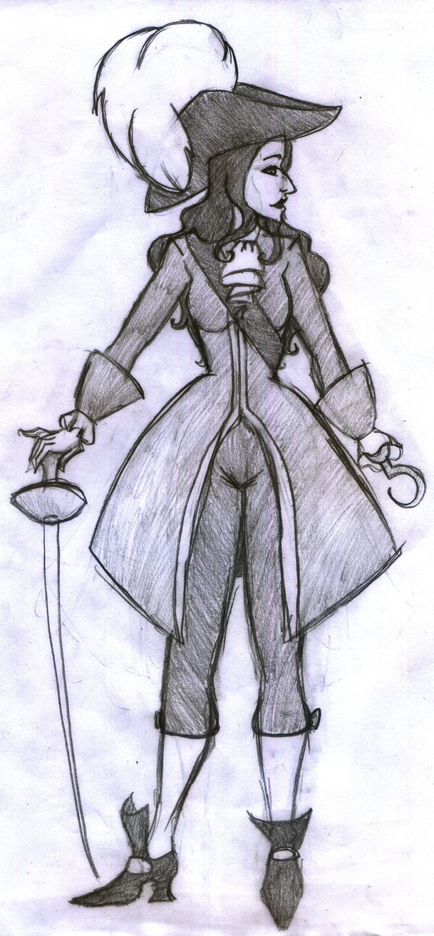 609x1313 Genderbend} Captain Hook ~ Sketch By Crazypaola - Captain Hook Sketch