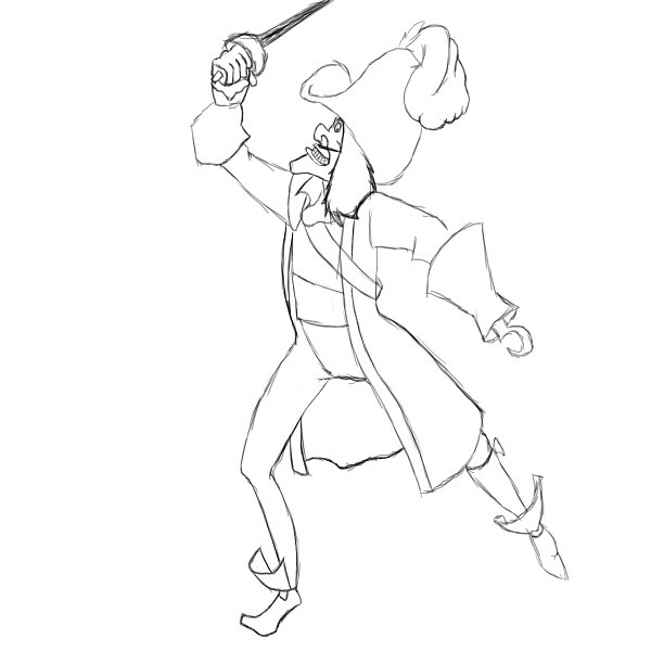 612x612 Mr. Captain Hook - Captain Hook Sketch