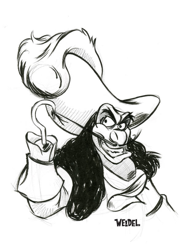 Captain Hook Sketch at PaintingValley.com | Explore collection of ...