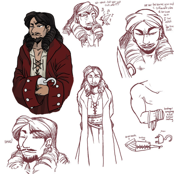 600x600 Captain Hook Character Sheet By Iceicefangurl - Captain Hook Sketch