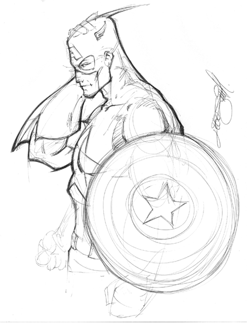 500x652 Captain America Sketch - Captain Sketch