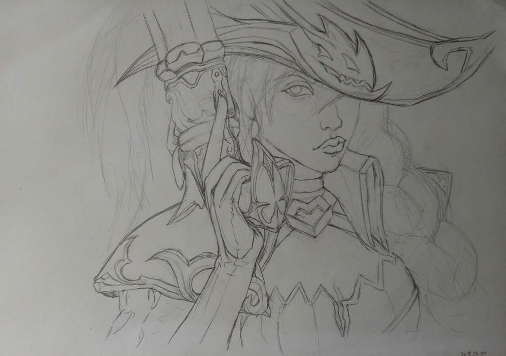 1024x721 Captain Miss Fortune Sketch League Of Legends Official Amino - Captain Sketch