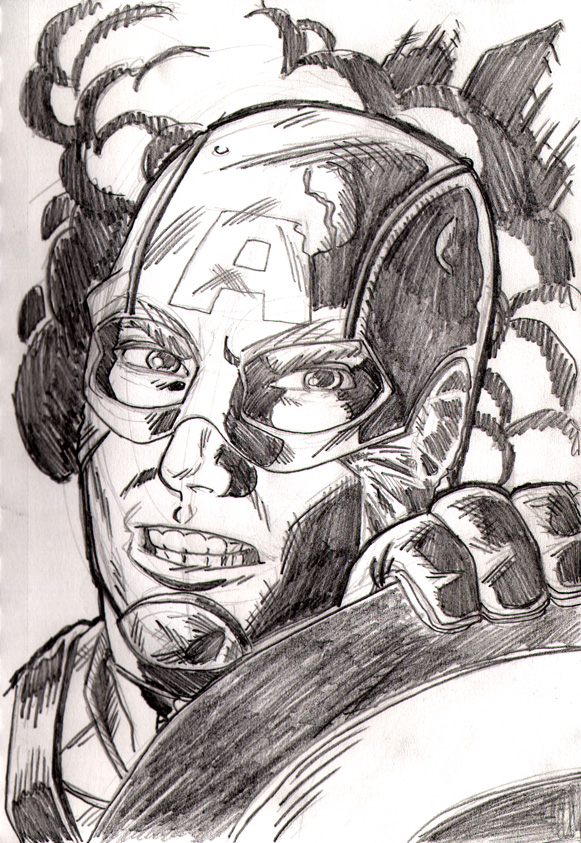 581x843 Hey, Gregory! Captain America Sketch - Captain Sketch