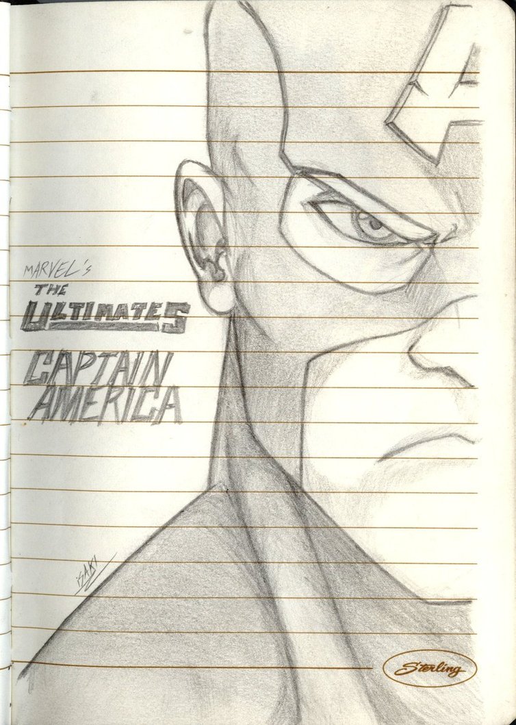 754x1059 Notebook Sketches Captain America By Men Dont Scream - Captain Sketch
