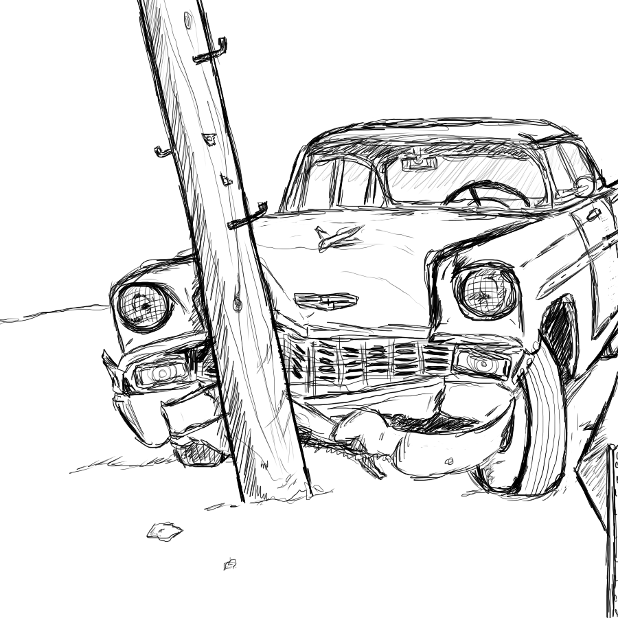 Car accident sketch