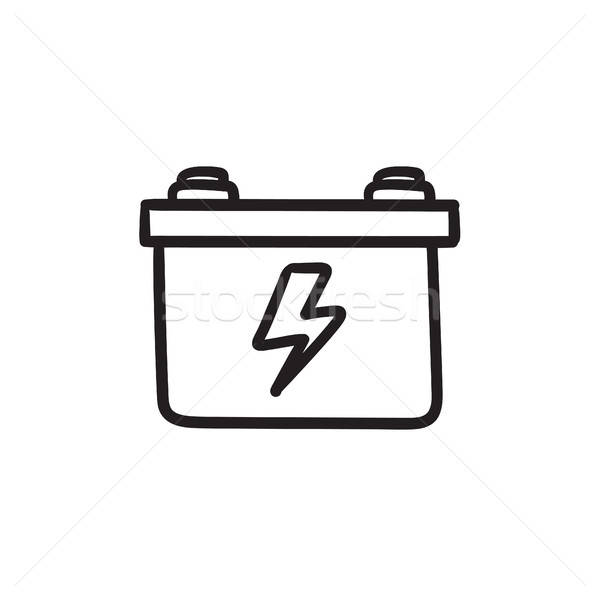 600x600 Car Battery Sketch Icon. Vector Illustration Andrei Krauchuk - Car Battery Sketch