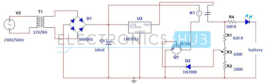 846x270 Simple Car Battery Charger And Indicator Circuit Diagram - Car Battery Sketch