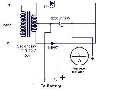446x318 Battery Charger Circuit - Car Battery Sketch