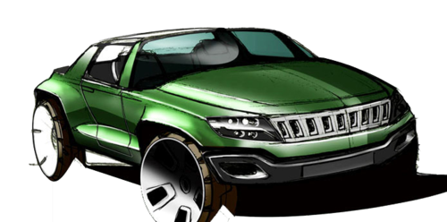 500x248 Industrial Design - Car Body Sketch