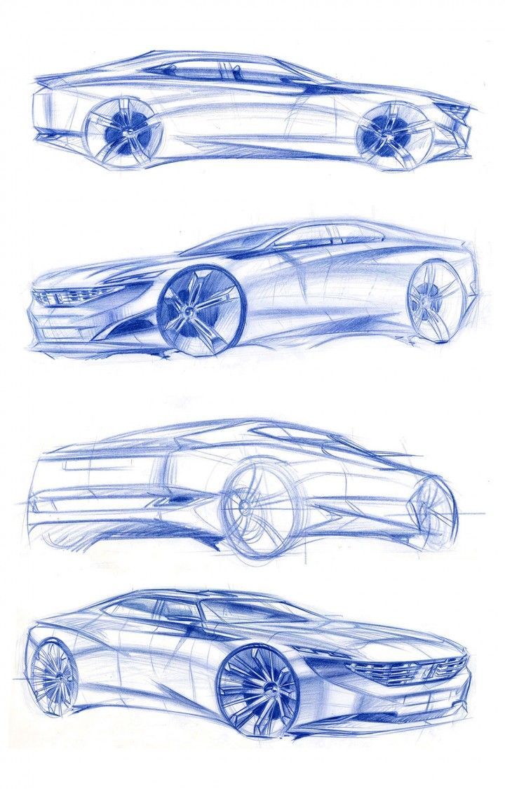 720x1125 Peugeot Exalt Design Sketches By Chief Designer Romain Saquet - Car Body Sketch