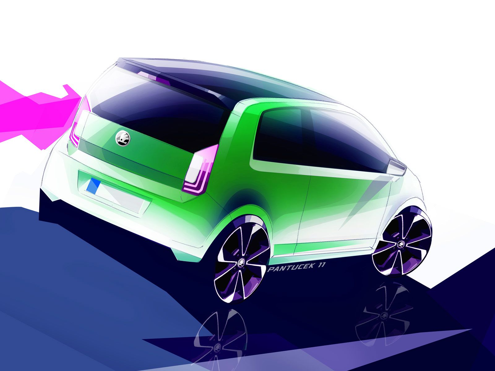 1600x1200 Skoda Citigo Design Sketch - Car Body Sketch